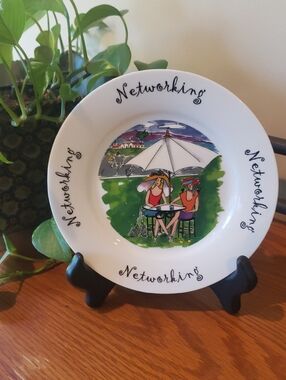 NWT Anne Ormsby by House of Prill Decor/Dessert Plate - Tennis Networking Themed